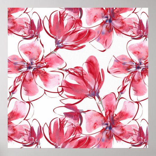 赤い花ポスター ポスター (正面)