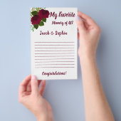 赤い花マイメモリブライダルシャワーゲームカード チラシ (ハンドル)