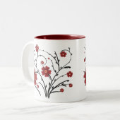 赤い花マグカップ ツートーンマグカップ (正面左)