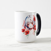 赤い花マグカップ モーフィングマグカップ (正面右)