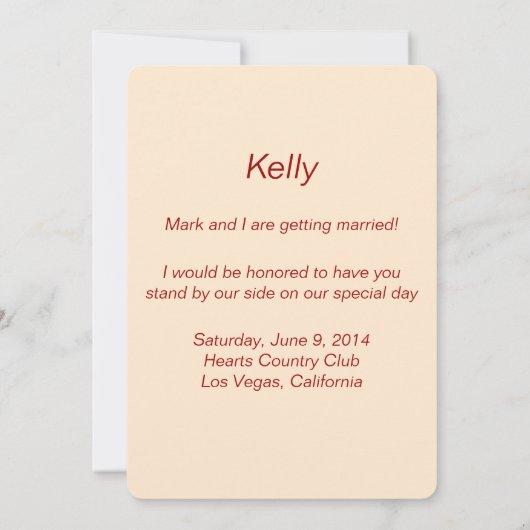 赤い花メイソンジャース花嫁カード 招待状 (裏面)