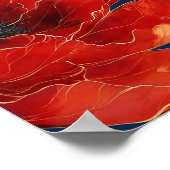 赤い花モダン芸エレガント ポスター (角)