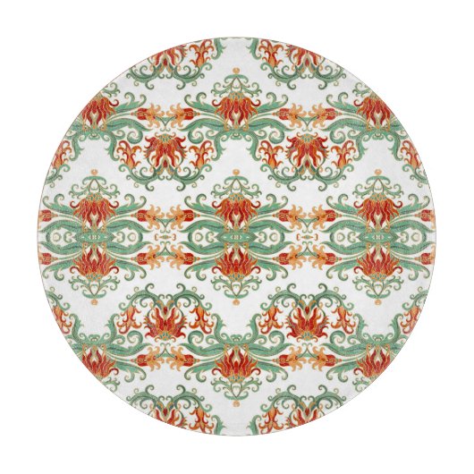 赤い花中国のスタイル カッティングボード (正面)