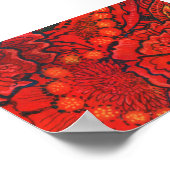 赤い花予測できな花抽象芸術フローラ ポスター (角)