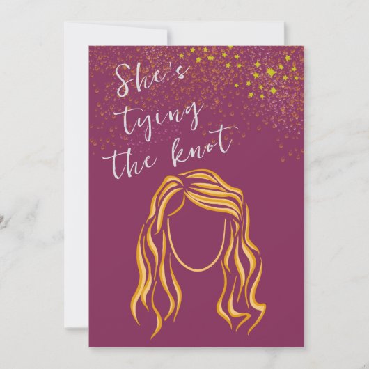 赤い花嫁になる少女の独身最後のパーティー招待状 招待状 (正面)