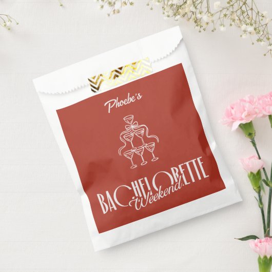 赤い花嫁の最後の週末 ワイングラス落書き フェイバーバッグ (封をした状態)