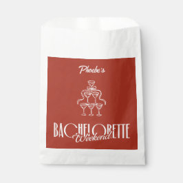 赤い花嫁の最後の週末 ワイングラス落書き フェイバーバッグ