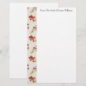 赤い花文文具 便箋 (正面/裏面)