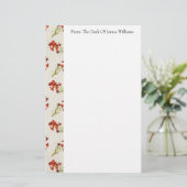 赤い花文文具 便箋 (スタンド正面)