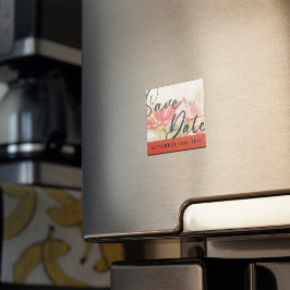 赤い花日付磁石を保存 マグネット