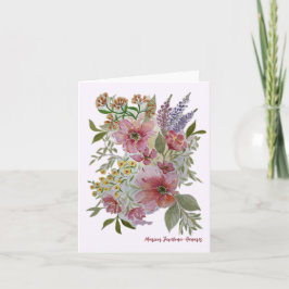 赤い花束のグリーティングカード シーズンカード