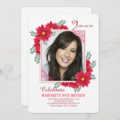 赤い花枠フォト招待状 招待状 (正面/裏面)