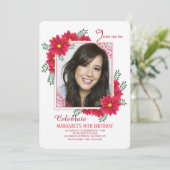 赤い花枠フォト招待状 招待状 (スタンド正面)