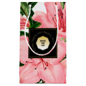 赤い花柄に貴社の名前とロゴを追加 スモールペーパーバッグ (正面)