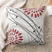 赤い花柄のレトロの装飾用クッション クッション (ブランケット)