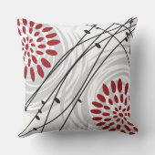 赤い花柄のレトロの装飾用クッション クッション (裏面)