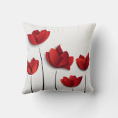 赤い花柄の枕 クッション (裏面)