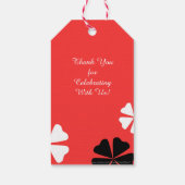 赤い花柄はギフトのラベル、味方される2感謝していしています ギフトタグ (裏面)