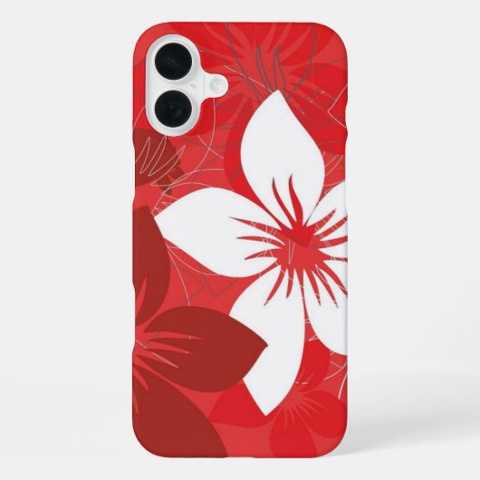 赤い花柄ケースメイト三星銀河ケース iPhoneケース (裏面)