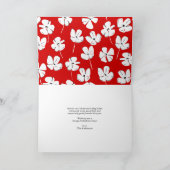 赤い花柄モダンバレンタインデー シーズンカード (内部)