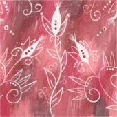 赤い花柄 シール (正面)