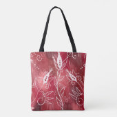 赤い花柄 トートバッグ (裏面)