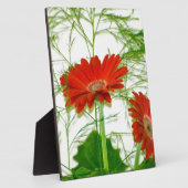 赤い花柄 フォトプラーク (側面)