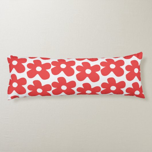赤い花柄 ボディピロー (裏面)