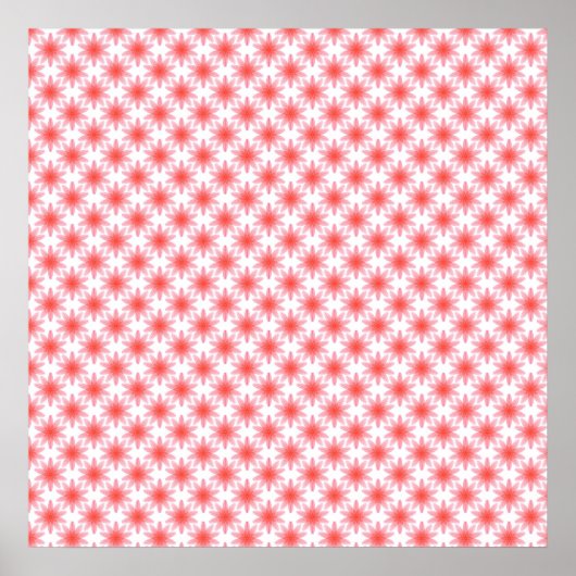 赤い花柄 ポスター (正面)