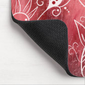 赤い花柄 マウスパッド (コーナー)