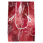 赤い花柄 ミディアムペーパーバッグ (裏面)