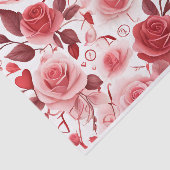 赤い花柄 薄葉紙 (詳細)