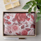 赤い花柄 薄葉紙 (ギフト)