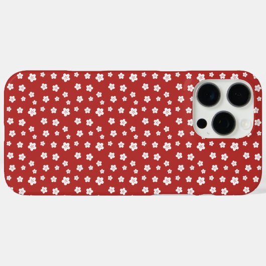 赤い花柄 Case-Mate iPhoneケース (裏面 (横))