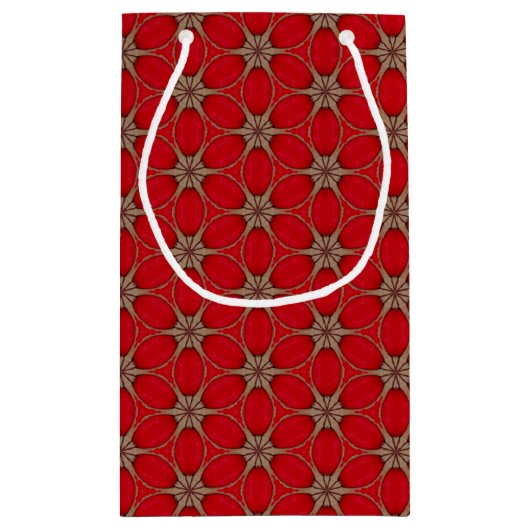 赤い花模様の小さいギフトバッグのように スモールペーパーバッグ (裏面)