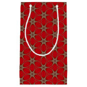 赤い花模様の小さいギフトバッグのように スモールペーパーバッグ (正面)