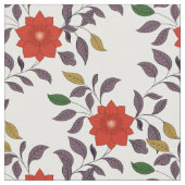 赤い花模様 |チノイスリースタイル ファブリック (クローズアップ)