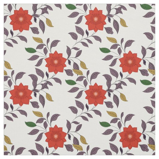 赤い花模様 |チノイスリースタイル ファブリック (見本)