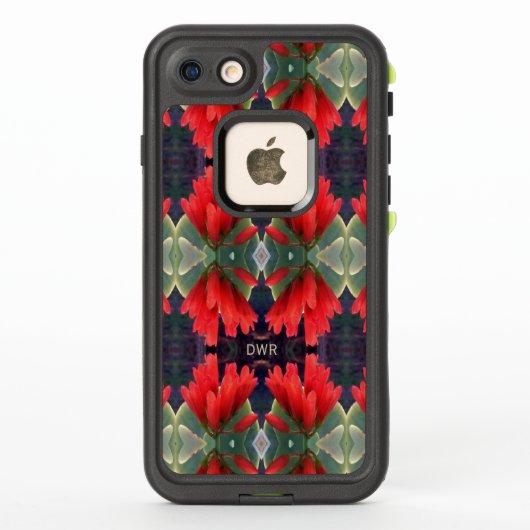 赤い花模様 LifeProof iPhoneケース (裏面)