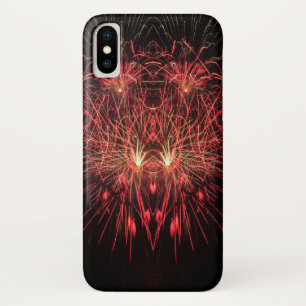 赤い花火の黒い背景 iPhone X ケース