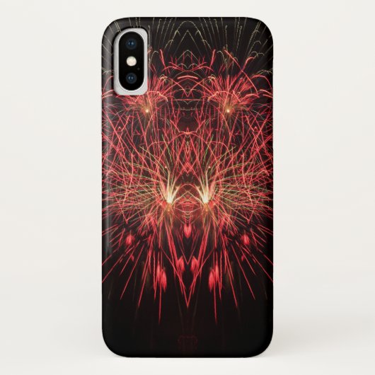 赤い花火の黒い背景 Case-Mate iPhoneケース (裏面)