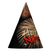 赤い花火ハッピーニューイヤー2025パーティー帽子 パーティーハット (左)