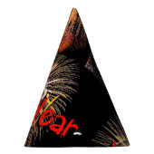 赤い花火ハッピーニューイヤー2025パーティー帽子 パーティーハット (右)