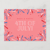 赤い花火7月4日 ポストカード (正面)