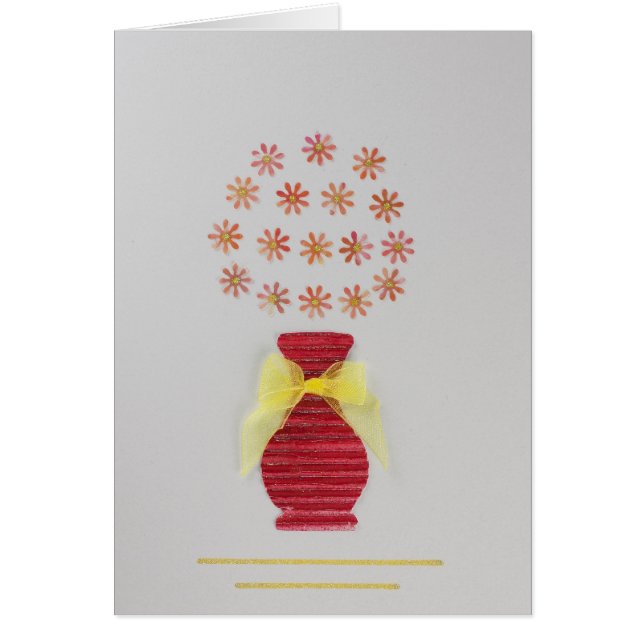 赤い花瓶で花をパーソナライズする (正面)