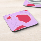 赤い花畑デザイン懸命プラスチックコースター コースター (左側)