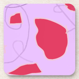 赤い花畑デザイン懸命プラスチックコースター コースター