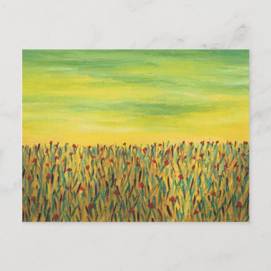赤い花畑 ポストカード (正面)
