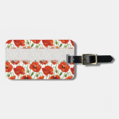 赤い花盛りのケシ ラゲッジタグ (正面横)