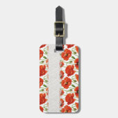 赤い花盛りのケシ ラゲッジタグ (正面縦)